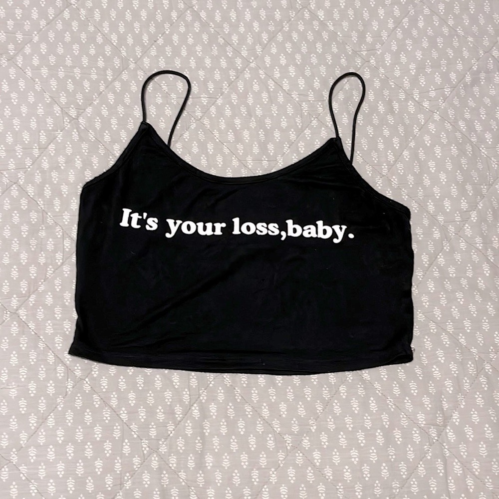 Sassy Graphic Crop Top Tank